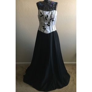 Black and White Ballroom Gown Dress
